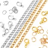 DIY 1.8m 2 Colors Vacuum Plated 304 Stainless Steel Twisted Chain Curb Chains Necklace Making Kits DIY-FS0001-25-3