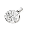 304 Stainless Steel Pendants Rhinestone Settings SA-CBA34D4-04P-2