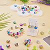 44Pcs 11 Colors Two Tone Opaque Resin Rondelle European Beads RESI-TA0005-48-8