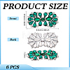 6Pcs Flower Glass Rhinestone Cabochons DIY-FG0010-18D-2