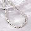6MM Brass Pave Clear Cubic Zirconia Rectangle Tennis Necklaces KK-CBA4547-12P-2