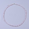 Natural Rose Quartz Beaded Necklaces X-NJEW-K114-A-A01-1