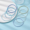8Pcs 8 Color Glass Seed Beaded Stretch Bracelets Set for Women BJEW-JB09661-02-5