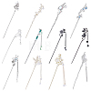 12Pcs 12 Styles Alloy Flower Butterfly Hair Sticks OHAR-PH0001-37-1