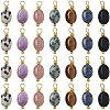 35Pcs 7 Style Natural Mixed Stone Pendants PALLOY-YW00142-2