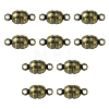 10Pcs Round Brass Magnetic Clasps with Loops KK-FS0001-34AB-1