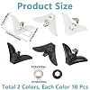20Pcs 2 Colors Plastic & Iron Triangle Bow Tie Clips FIND-CY0002-36-2