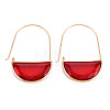 Brass Glass Hoop Earrings EJEW-Q021-001-2
