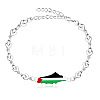 Palestine Map 304 Stainless Steel Enamel Link Bracelets FS-WGEA228-12-1