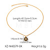 304 Stainless Steel Pave Cubic Zirconia and Enamel Evil Eye Pendant Necklaces WG396DB-01-1