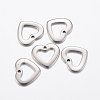 304 Stainless Steel Open Heart Charms STAS-L200-67P-1