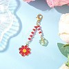 3Pcs Flower Alloy Enamel Pendant Decorations HJEW-MZ00337-4