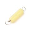 Natural Lemon Jade Connector Charms PALLOY-JF01574-02-5