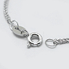 Anti-Tarnish Rhodium Plated 925 Sterling Silver Chain Necklaces STER-F039-40cm-17P-2