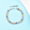 Platinum Tone Brass Micro Pave Cubic Zirconia Tennis Bracelets BJEW-B160-13P-2