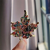 Maple Leaf Alloy Rhinestone Brooches PW-WG48F57-01-2