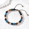 Natural & Synthetic Mixed Gemstone Beads Braided Beaded Bracelets for Women Men BJEW-JB13425-01-1