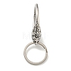 Tibetan Style 316 Surgical Stainless Steel Fittings with 304 Stainless Steel Key Ring FIND-Q101-20AS-1