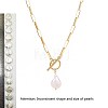 Natural Keishi Pearl Teardrop Pendant 304 Stainless Steel Paperclip Chain OT Necklaces for Women WG5218A-01-1