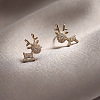Alloy Crystal Rhinestone Deer Stud Earrings FS-WG0671C-01-2