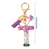Alloy Resin Heart Keychains KEYC-TADJ0002-01G-T-3