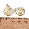 Brass Enamel Locket Pendants KK-G543-01G-02-3