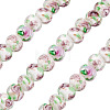 1 Strand Handmade Lampwork Inner Flower Rondelle Beads Strands LAMP-TA0002-72K-2