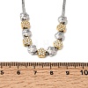 Duo Tone 304 Stainless Steel Micro Pave Clear Cubic Zirconia Beaded Pendant Flat Snake Chain Necklaces SA-CBAB122-01B-5
