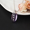 Medium Purple Glass Perfume Bottle Pendant Necklaces PW-WGF3857-17-1