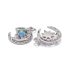 Brass Micro Pave Clear Cubic Zirconia Glass Pendants LS-ZIRC-C024-06P-04-3