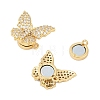 Brass Micro Pave Clear Cubic Zirconia Magnetic Clasps KK-C066-13G-2