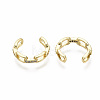 Brass Micro Pave Clear Cubic Zirconia Cuff Earrings EJEW-R114-016-NF-2