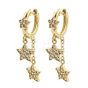Brass Micro Pave Clear Cubic Zirconia Huggie Hoop Earrings EJEW-K083-43G-5