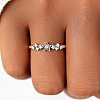 Alloy Rhinestone Plain Band Rings PW-WGAC64F-02-4