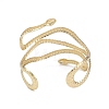 Snake Alloy Cuff Torque Bangles for Women BJEW-K260-01G-3