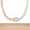 Natural Freshwater Pearl Potato with Electroplated Synthetic Non-magnetic Hematite Beaded 2-Strand Necklaces for Women NJEW-JN05955-4