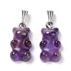 Natural Amethyst Pendants X-G-G854-01P-07-2