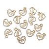 Brass Micro Clear Cubic Zirconia Pendants X-ZIRC-F120-045G-4