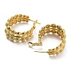 Brass Half Round Beaded Thick Hoop Earrings for Women EJEW-D067-03G-2