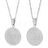 Stainless Steel Saint Benedict Cross Medal Pendant Cable Chain Necklaces PW-WGC31BA-01-1