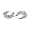 304 Stainless Steel Croissant Hoop Earrings for Women EJEW-E199-09P-2