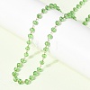 304 Stainless Steel with Glass Faceted Rondelle Bead Handmade Link Chain Birth Stone Necklaces for Women NJEW-G195-01G-06-3