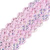 Baking Paint Electroplate Transparent Glass Beads Strands EGLA-Q136-04A-04-1