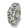 Rack Plating Square Brass Cubic Zirconia Rings for Women RJEW-S242-06P-1