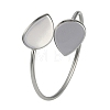 304 Stainless Steel Blank Bangle Bases with Teardrop Tray STAS-Z088-01P-06-1