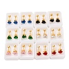 Heart Glass Ear Fake Plugs EJEW-H105-25G-E-1