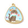 Printed 304 Stainless Steel Pendants STAS-OY002-16G-02-1