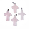 Natural Rose Quartz Pendants G-J354-09A-1