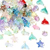 80Pcs 4 Style Transparent Glass Pendants PALLOY-YW00153-2