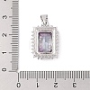 Rack Plating Brass Micro Pave Cubic Zirconia Pendants ZIRC-I066-06A-03-3